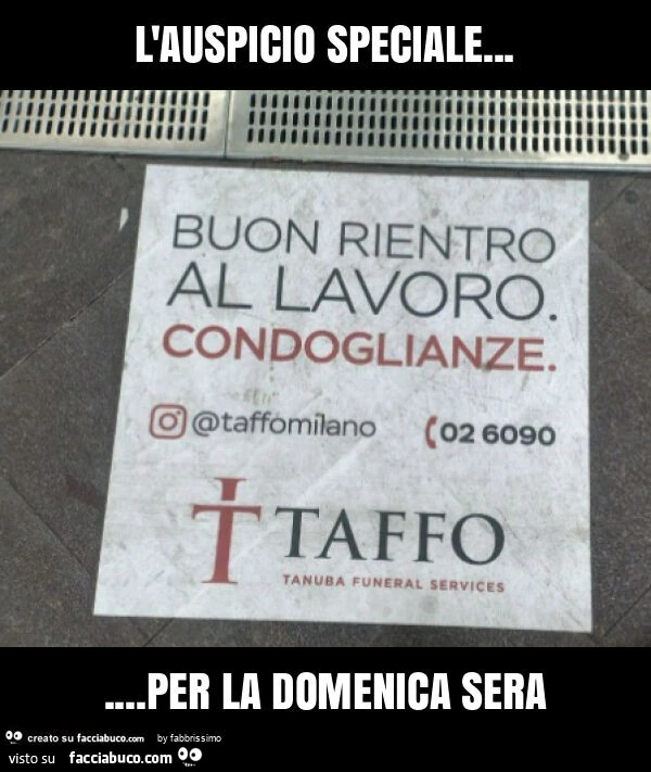 L'auspicio speciale&hellip; per la domenica sera