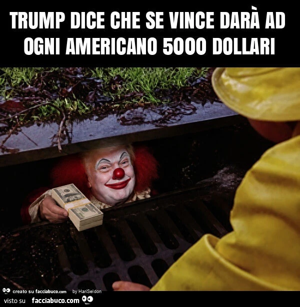 Trump dice che se vince darà ad ogni americano 5000 dollari