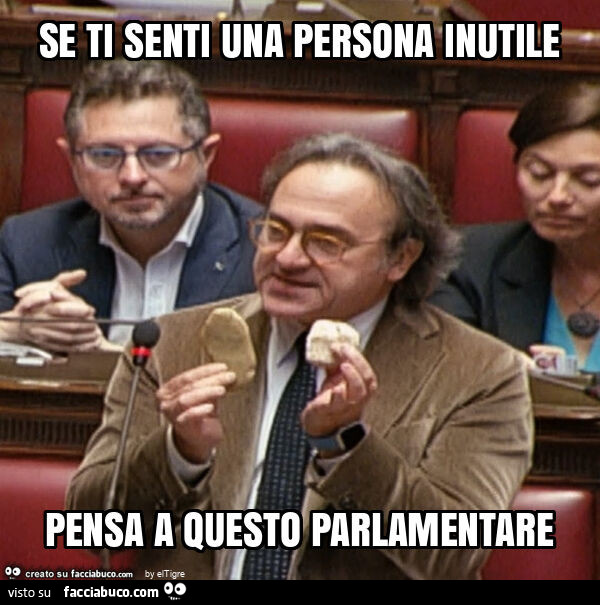 Se ti senti una persona inutile pensa a questo parlamentare