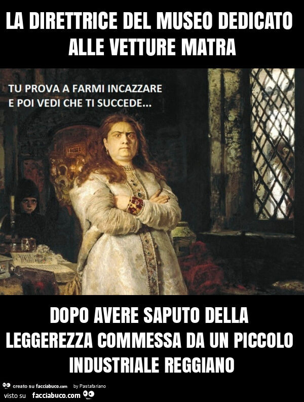 La direttrice del museo dedicato alle vetture matra dopo avere saputo della leggerezza commessa da un piccolo industriale reggiano