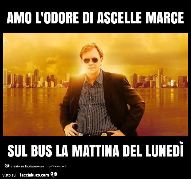 Amo l'odore di ascelle marce sul bus la mattina del lunedì