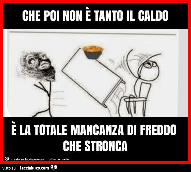Che poi non è tanto il caldo è la totale mancanza di freddo che stronca