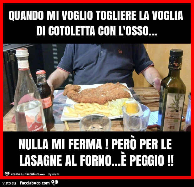 Quando mi voglio togliere la voglia di cotoletta con l'osso&hellip; nulla mi ferma! PerÒ per le lasagne al forno&hellip; È peggio