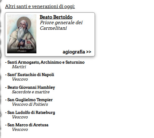 Altri santi e venerazioni di oggi: Beato Bertoldo