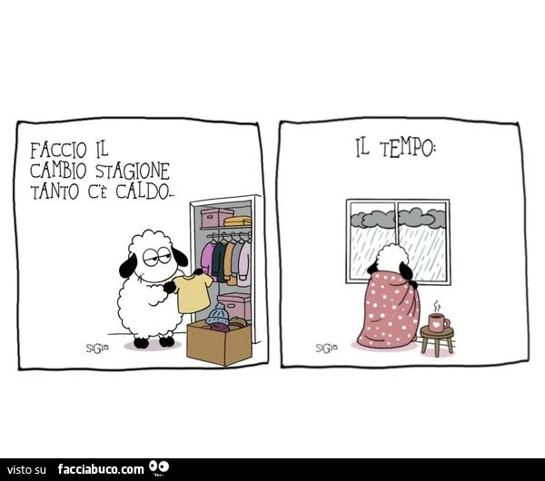Faccio il cambio stagione tanto c'è caldo. Il tempo