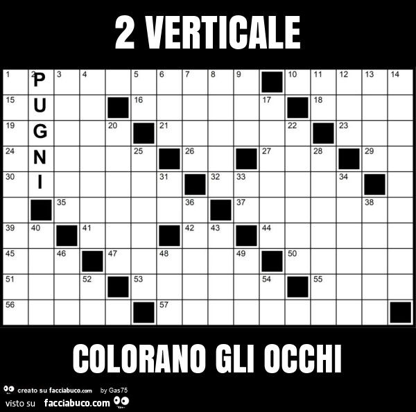 2 verticale colorano gli occhi