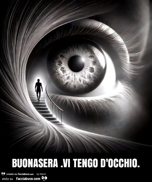 Buonasera. Vi tengo d'occhio