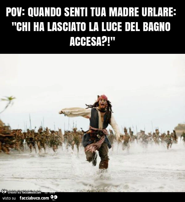 Pov: quando senti tua madre urlare: "chi ha lasciato la luce del bagno accesa?! "