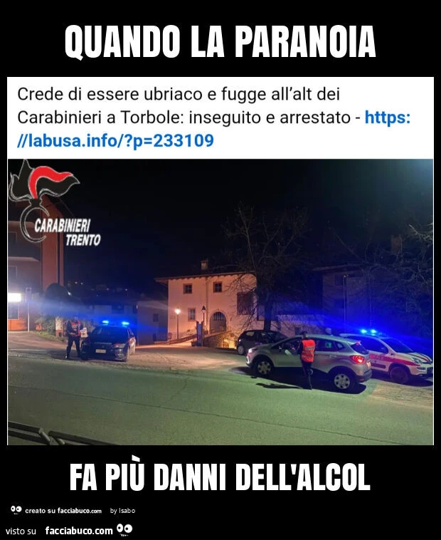 Quando la paranoia fa più danni dell'alcol