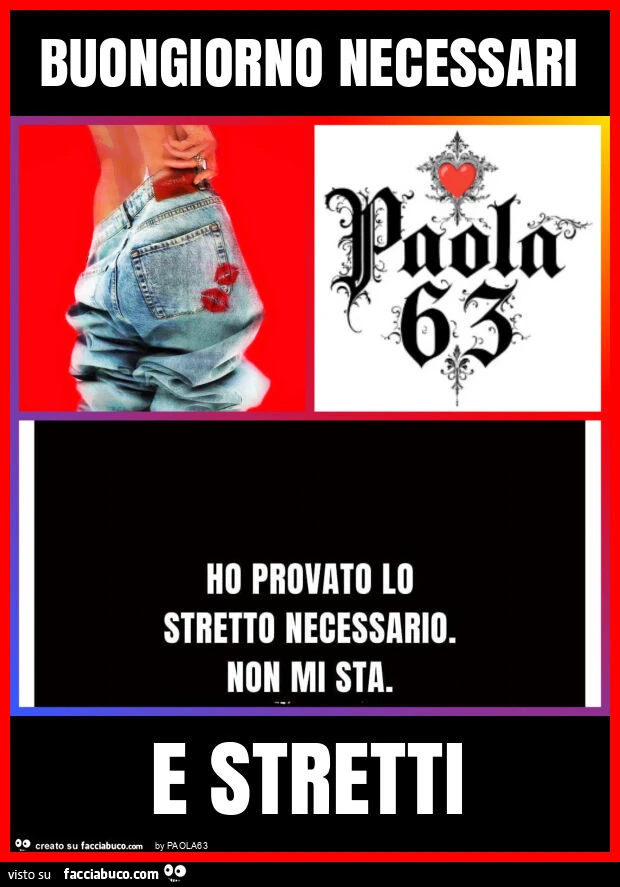 Buongiorno necessari e stretti