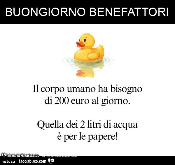 Buongiorno benefattori