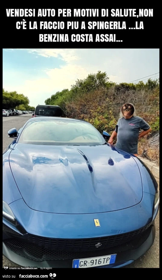 Vendesi auto per motivi di salute, non c'è la faccio piu a spingerla&hellip; la benzina costa assai