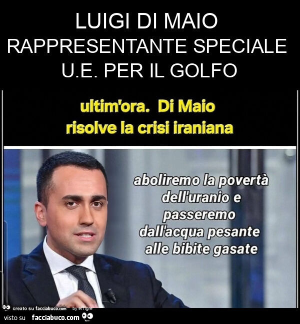 Luigi di maio rappresentante speciale u. E. Per il golfo