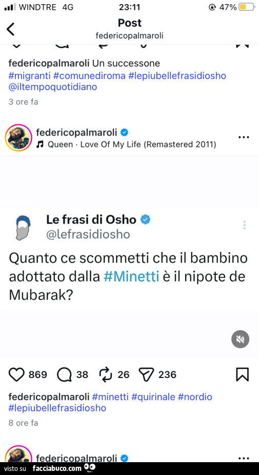 Quanto ce scommetti che il bambino adottato dalla minetti è il nipote de mubarak?