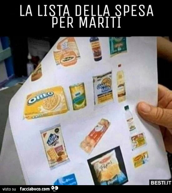 Lista della spesa per mariti
