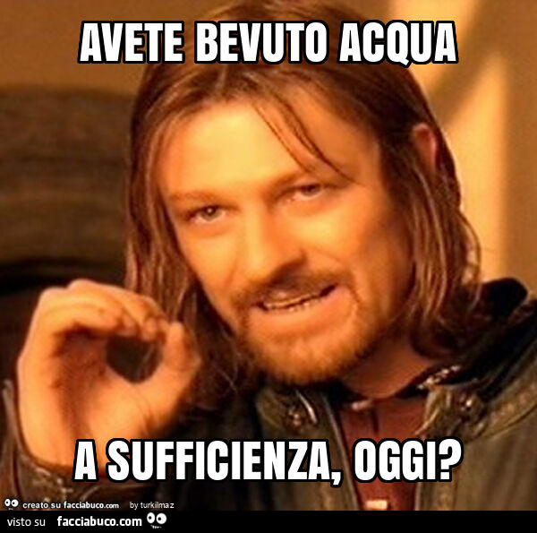Avete bevuto acqua a sufficienza, oggi?