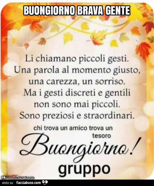 Buongiorno brava gente