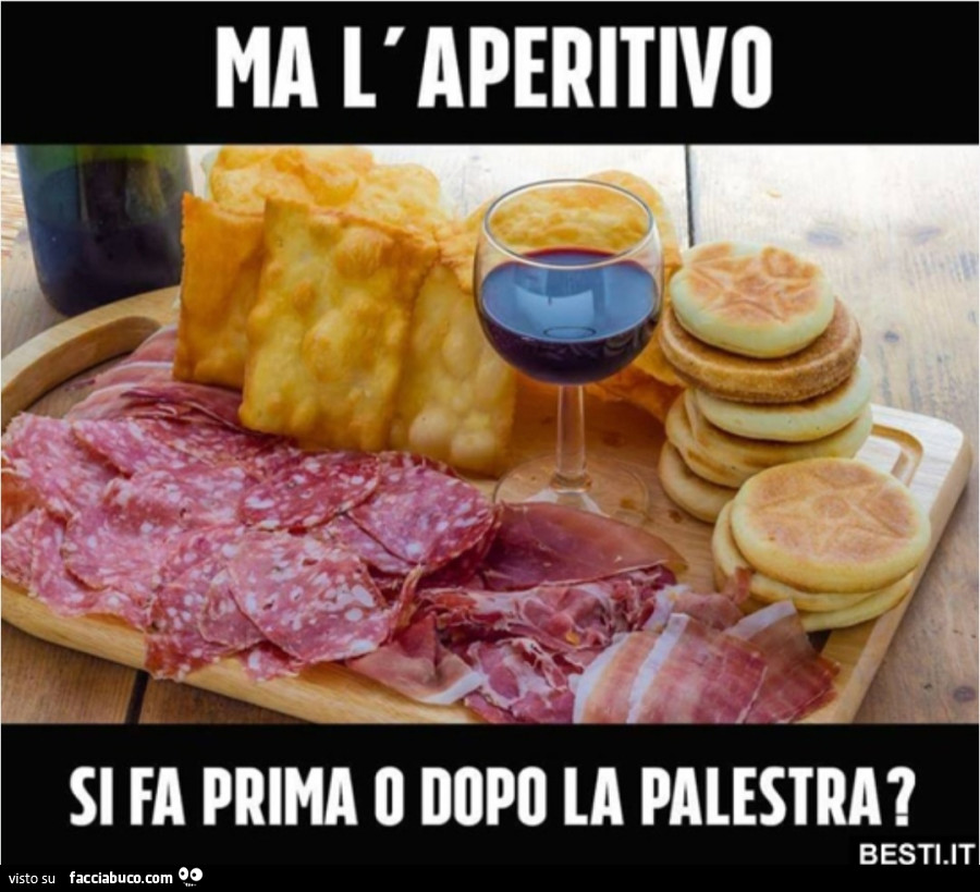 L'aperitivo si fa prima o dopo la palestra