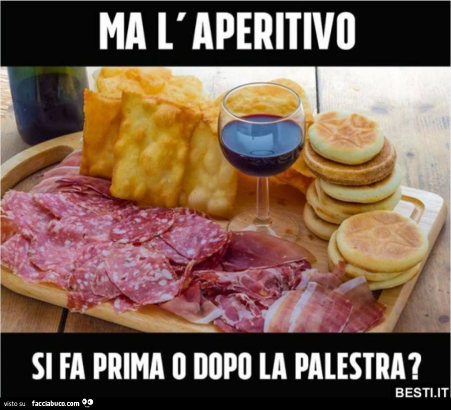 L'aperitivo si fa prima o dopo la palestra