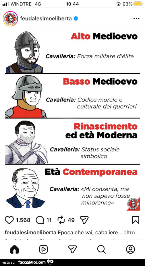 Alto medioevo, basso medioevo, rinascimento ed età moderna, età contemporanea