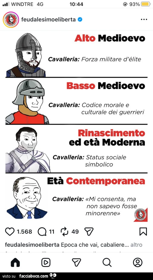 Alto medioevo, basso medioevo, rinascimento ed età moderna, età contemporanea