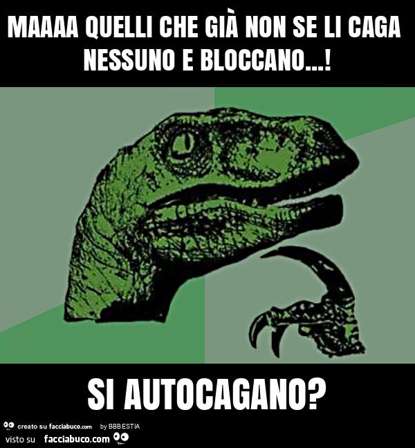 Maaaa quelli che già non se li caga nessuno e bloccano&hellip; ! Si autocagano?