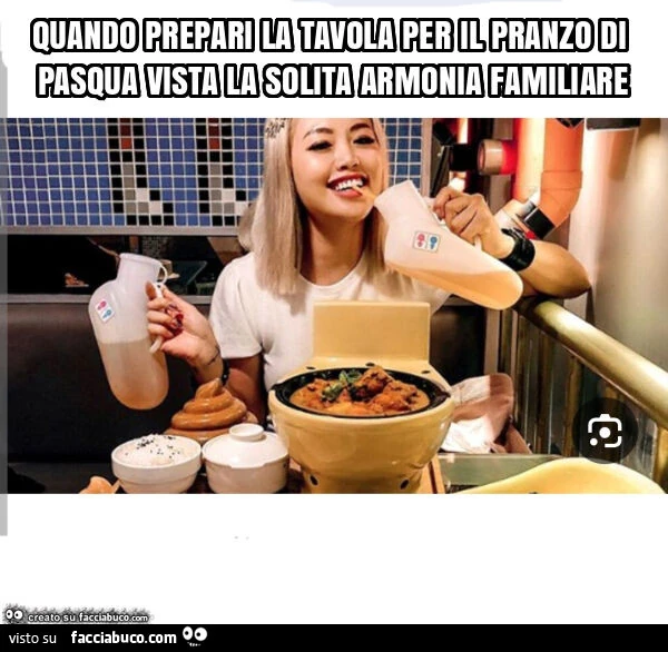 Quando prepari la tavola per il pranzo di pasqua vista la solita armonia familiare