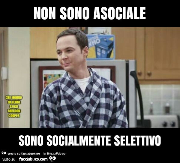 Non sono asociale sono socialmente selettivo
