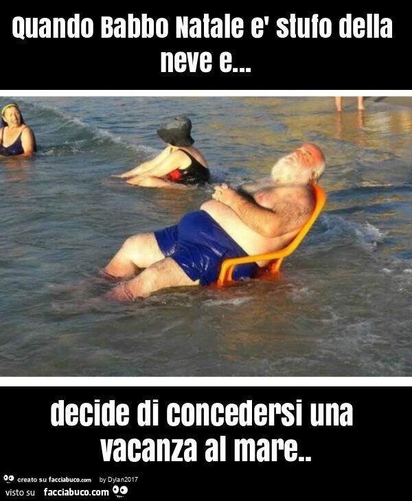 Quando babbo natale è stufo della neve e&hellip; decide di concedersi una vacanza al mare