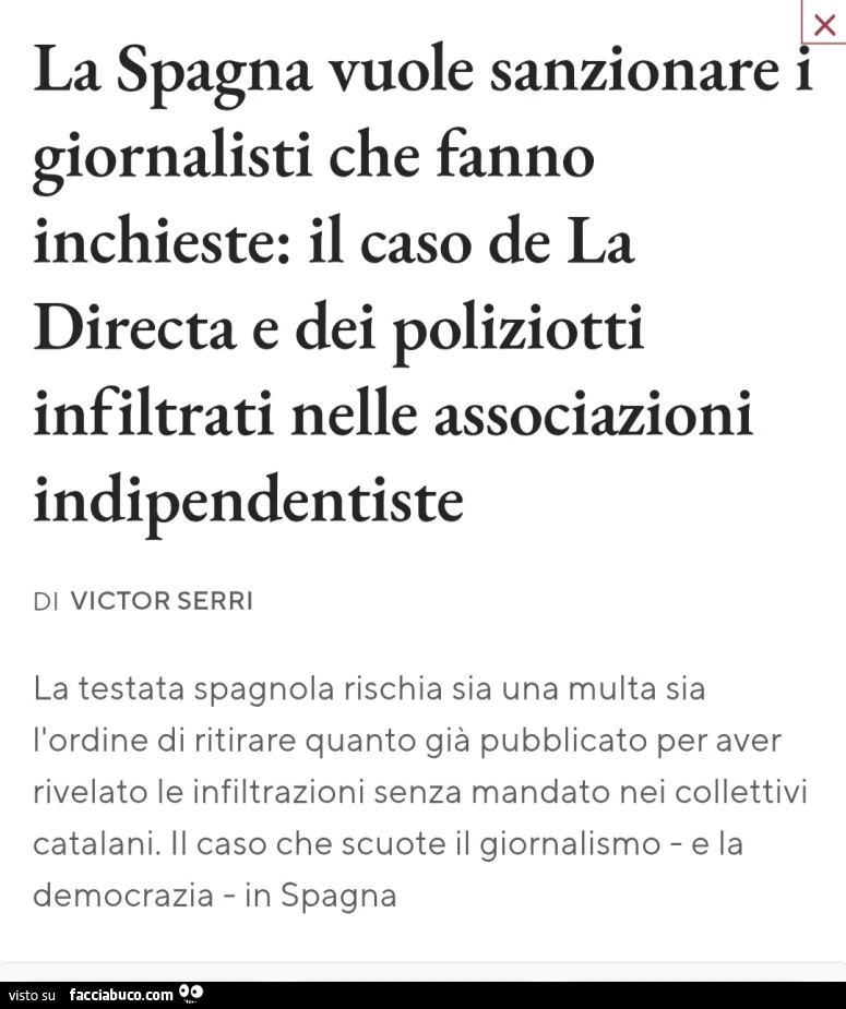 La spagna vuole sanzionare i giornalisti che fanno inchieste