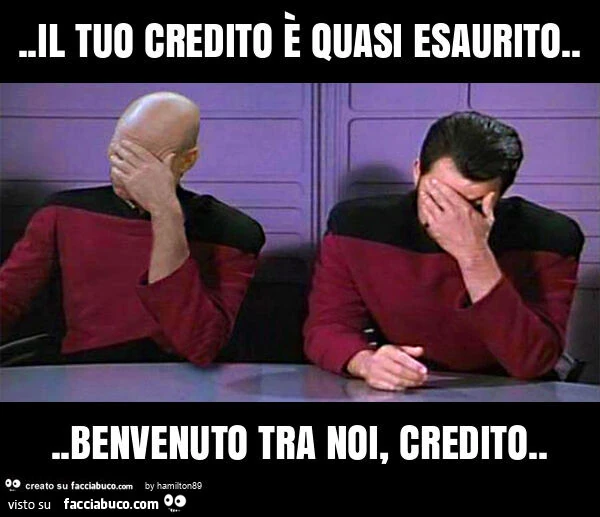 Il tuo credito è quasi esaurito&hellip; benvenuto tra noi, credito