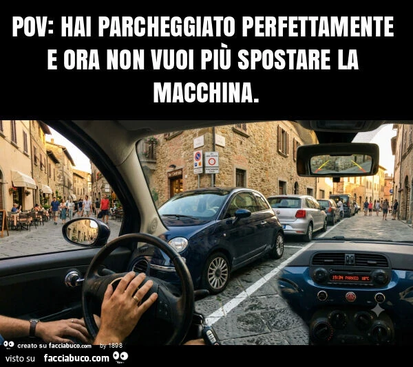 Pov: hai parcheggiato perfettamente e ora non vuoi piรน spostare la macchina