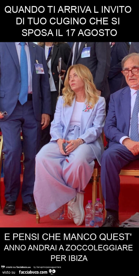 Quando ti arriva l invito di tuo cugino che si sposa il 17 agosto e pensi che manco quest' anno andrai a zoccoleggiare per ibiza