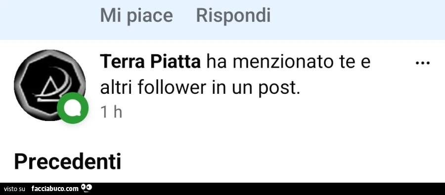 Terra piatta ha menzionato te e altri follower in un post