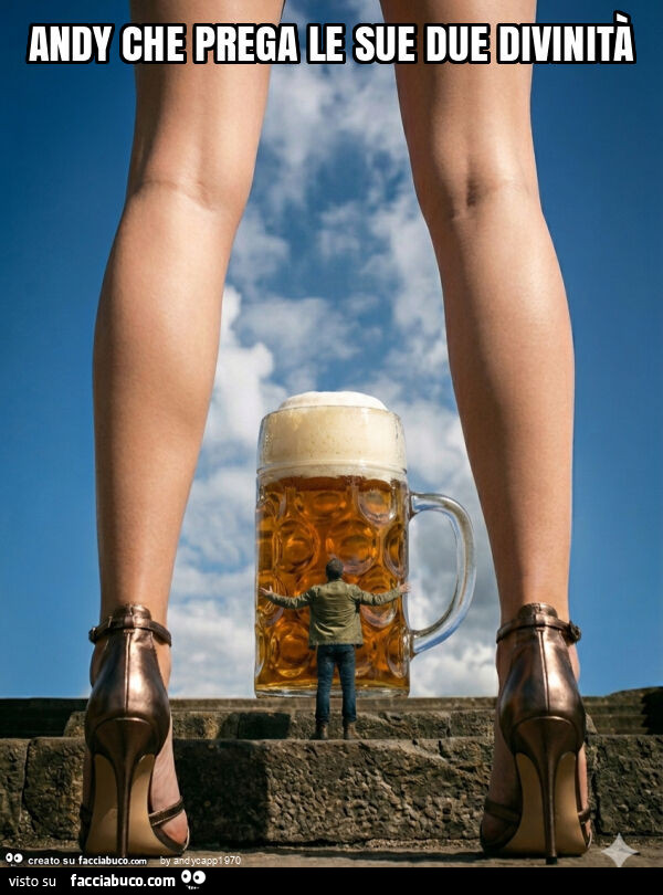 Andy che prega le sue due divinità