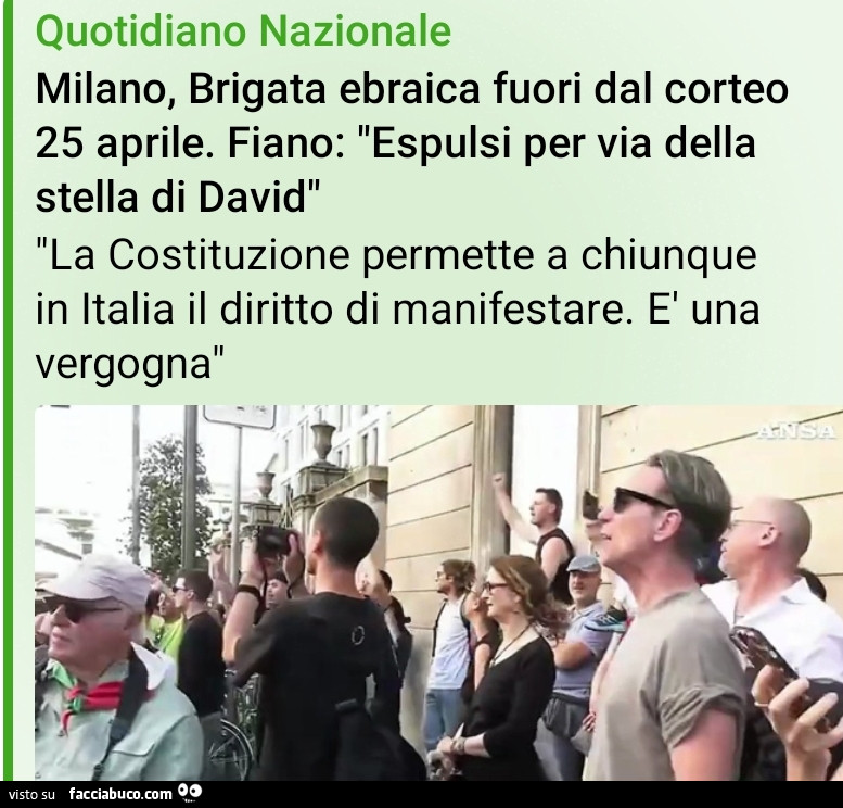 Brigata ebraica espulsa al corteo del 25 aprile