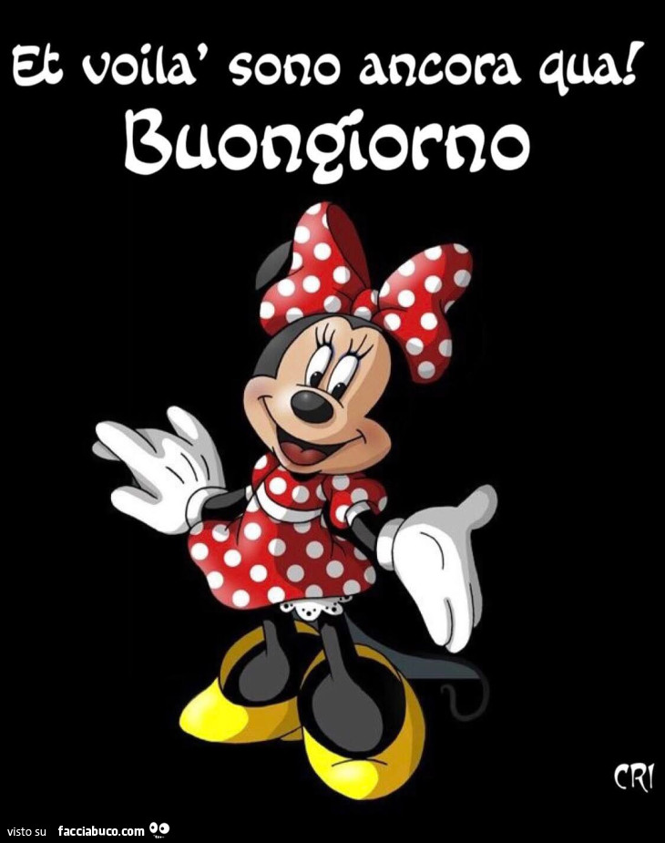 Et voilà sono ancora qua! Buongiorno