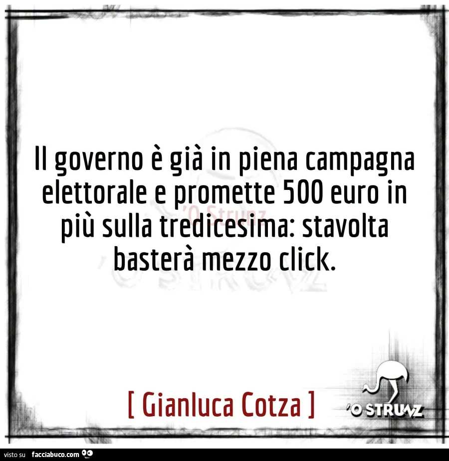 Il governo è già in piena campagna elettorale e promette 500 euro in più sulla tredicesima: stavolta basterà mezzo click