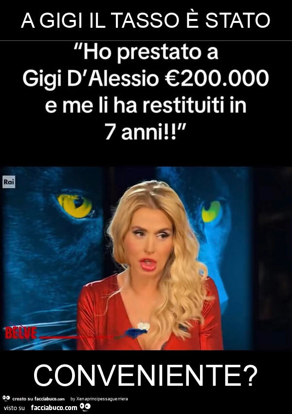 A gigi il tasso è stato conveniente?