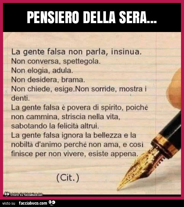Pensiero della sera