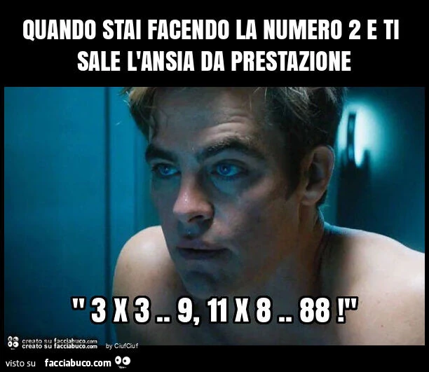 Quando stai facendo la numero 2 e ti sale l'ansia da prestazione