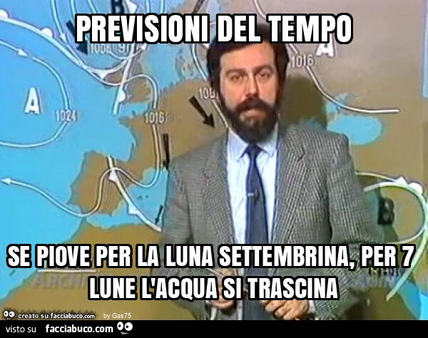 Previsioni del tempo se piove per la luna settembrina, per 7 lune l'acqua si trascina