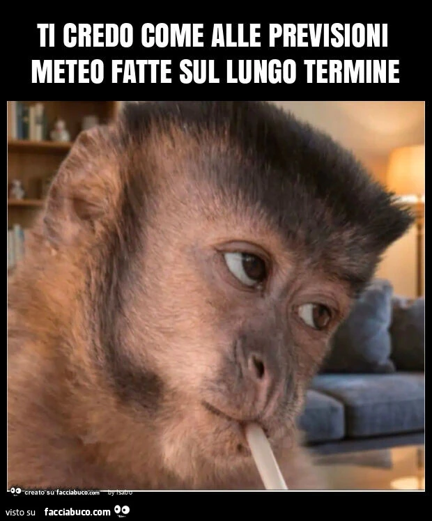 Ti credo come alle previsioni meteo fatte sul lungo termine