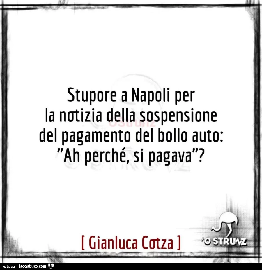 Stupore a napoli per la notizia della sospensione del pagamento del bollo auto: ah perchรฉ, si pagava?