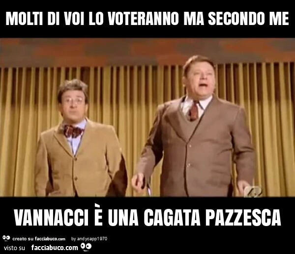 Molti di voi lo voteranno ma secondo me vannacci è una cagata pazzesca
