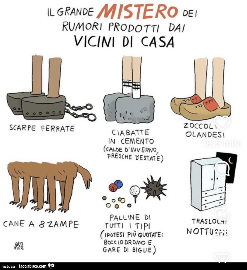 Il grande mistero dei rumori prodotti dai vicini di casa