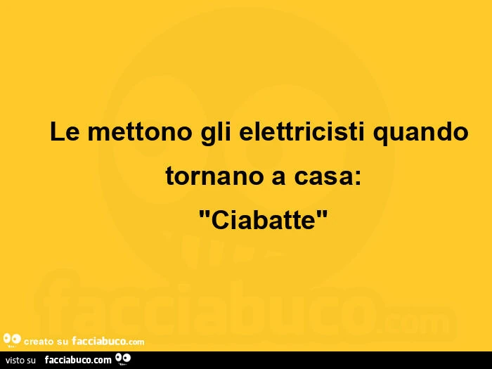 Le mettono gli elettricisti quando tornano a casa: "Ciabatte"