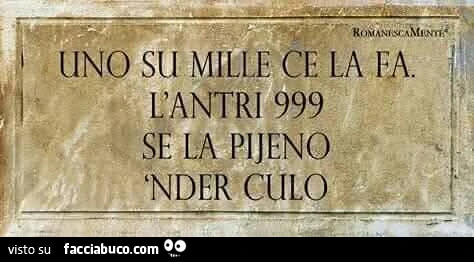 Uno su mille ce la fa
