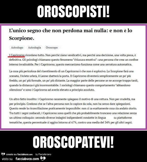 Oroscopisti! Oroscopatevi