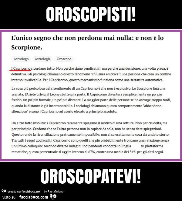 Oroscopisti! Oroscopatevi